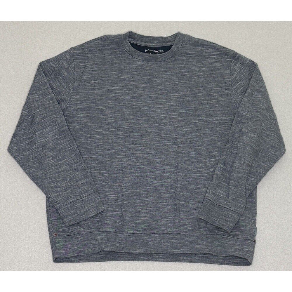 Jachs NY Mens Sweater‎ Grey Blue XL Long Sleeve Crew Neck